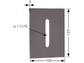 Industriehof® Abstreifer 125 x 100 x 3 mm, Bohrung 70 x 11 mm für Lely Packerwalzen, 51-L106 