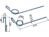 Industriehof® Striegelzinken 515 x 13,5 mm für Köckerling Saatstriegel Topmix, 10.ST-KÖ-4 