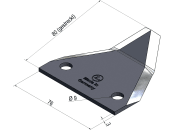 Industriehof® Fräsmesserklinge abgewinkelt, 76 x 76 x 3 mm, für Marmix, 70-165 