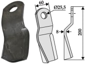 Industriehof® Mulchmesser L x B x S: 200 x 60 x 8 mm Bohrung 25,5 mm für Sovema, 63-SOV-10 