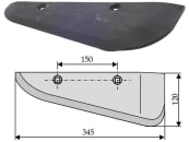 Industriehof® Rübenroderschar links, 345 x 7 mm, Tiefe 120 mm für Holmer, Kleine, Stoll, Unsinn Rübenroder, 34-2101L 