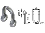 Industriehof® Schäkel gerade, Bohrung 12,5 mm, für Agrimaster, Cabe (Nuova Cabe), Cosma, Ferri, Orsi, Sicma, Sovema, 63-ORS-02 