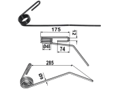 Industriehof® Striegelzinken 285 x 9 mm links für Saatstriegel Accord/Weiste DA, DF, Kubota, Kverneland M-Drill, I-Drill-Pro, S-Drill, 10.ST-AC4 