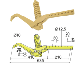 Industriehof® Spurlockerzinken 635 x 10 x 32 mm mit Zinken, ohne Schar, für Lemken, 10.951930R 