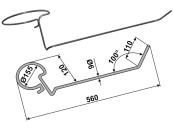 Industriehof® Striegelzinken 560 x 6 mm links für Lely Saatstriegel, 10.ST-L2 