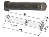 Industriehof® Bolzen 170 x 26 mm, Bohrung 10 mm für Mulag, 63-MUL-82 