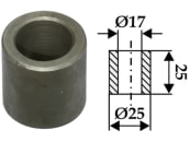 Industriehof® Buchse 25 x 4 mm, Ø innen 17 mm, Ø außen 25 mm, für Ferri, 63-FEI-14 