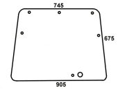 Frontscheibe, klar, Länge 905 mm, für Deutz-Fahr Agrocompact, Compact DX, Kabine C 1000–C 1200 