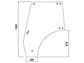 Türscheibe, klar, links/rechts, für Deutz-Fahr Agrokid, Kabine Agrokid; Brieda 