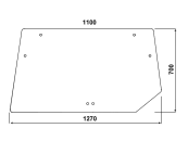 Heckscheibe, klar, 2-Loch-Befestigung, aufklappbar, für Deutz-Fahr DX, Kabine DX; Vario Cab 