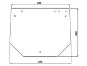 Heckscheibe, klar, 4-Loch-Befestigung, für Eicher VAC 656, 666, 680, Kabine Lochmann 