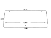 Heckscheibe, klar, 2-Loch-Befestigung, Abstand Bohrungen 1300 mm, für Zetor 5211/45, 6211/45, 7211/45, 7711/45, Kabine UR 1 