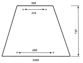 Seitenscheibe, klar, Bohrungen 4, für Zetor 5211/45, 6211/45, 7211/45, 7711/45, Kabine UR 1 