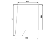 Türscheibe, klar, oben links/rechts, für Case IH 440, 540, 640, 740, 840, 940, Kabine Silent 40; Combi Cab 9615 