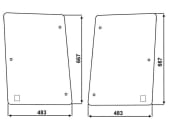 Seitenscheibe, grün, links/rechts, für Case IH CS, CVX, Ford New Holland T, TVT, Steyr CVT, CVX, M 