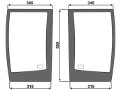 Frontscheibe, grün, unten links/rechts, geklebt, Siebdruck, für Case IH, Ford New Holland, Steyr, Kabine CS; CVT; CVX; TVT; T7000 