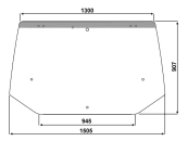 Heckscheibe, grün, für Case IH JX, JXU, Fiat L, M, Ford New Holland TL,TLA, TM, TS, T, 4000, 5000, 6000, 7000 