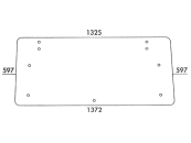 Heckscheibe, grün, 4-Loch-Befestigung, für Fiat -88, -90, 580, 680, 780, 880, 980, Kabine Superkomfort; CS 14; CS 15; CS 16; CS 17; CS 18; CS 19 