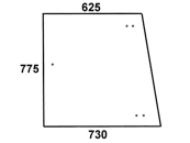 Seitenscheibe, grün/klar, links/rechts, ausstellbar, für Fendt Favorit 610, 611, 612, 614, 615 