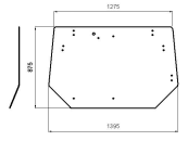 Heckscheibe, grün, 4-Loch-Befestigung, für Valtra 6000, 8000, A, Mezzo, T, X, Kabine T; TC; TCH; M; XM; X 