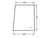 Seitenscheibe, 470/510 x 623 x 5 mm, klar, links/rechts, schiebbar, für Fritzmeier - Verdeck 771 mit Aluschiene 