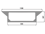 Heckscheibe, grün, unten, Siebdruck, für Case IH CS, CVX, Ford New Holland TVT, T, Steyr M, CVT, CVX 