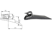 Dichtungsprofil für Verdeckmittelteile und alte Verdecke, Klemmbereich 2 – 4 mm 