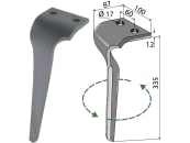 Industriehof® Kreiseleggenzinken rechts 100 x 335 x 12 mm, Bohrung 17 mm für Maschio, RH-138-R 