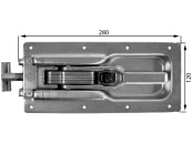 Einbau-Riegel-Spannverschluss, "681 S", 280 x 120 mm, verstellbar, verzinkt 