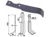 Industriehof® Fräsmesser links 193 x 30 x 6 mm, Bohrung 8,5 mm für B.C.S., BCS-13L 