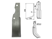 Industriehof® Fräsmesser rechts 250 x 60 x 6 mm, Bohrung 12,5 mm für Goldoni, GOL-03R 