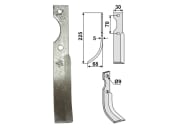 Industriehof® Fräsmesser links/rechts 225 x 30 x 5 mm, Bohrung 9 mm für Honda F600/80 