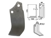 Industriehof® Fräsmesser rechts 175 x 80 x 7 mm, Bohrung 14,5 mm für Maschio, Sicma, MAS-45R 