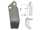 Industriehof® Fräsmesser rechts 157 x 50 x 6 mm, Bohrung 10,5 mm für Pasquali 588-F 912/923, PAS-11R 