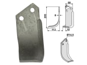 Industriehof® Fräsmesser rechts 205 x 80 x 8 mm, Bohrung 14,5 mm für Muratori, Sovema, SOV-04R 