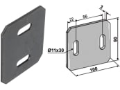 Industriehof® Abstreifer 100 x 90 x 3 mm, Bohrung 30 x 11 mm für Frandent Packerwalzen, 51-F202 