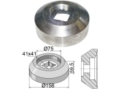 Industriehof® Außenflansch 158 x 75 x 59,5 mm für Lagerung für Vierkantwelle 40 x 40 mm (Best. Nr. 10737543), 31-0407B 