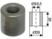 Industriehof® Buchse 20 x 4,75 mm, Ø innen 10,5 mm, Ø außen 20 mm, für Tünnissen & Stocks, 63-9001 