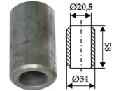 Industriehof® Buchse 58 x 6,75 mm, Ø innen 20,5 mm, Ø außen 34 mm, für Agram, Taarup, 63-AGR-81 