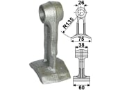 Industriehof® Hammerschlegel Arbeitsbreite 60 mm, Bohrung 26 mm, Einbaumaß 38 mm, für Bomford, Mc Connel, Orsi, Twose, 63-RM-48 