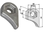 Industriehof® Halter 81 x 50 x 18,5 mm, Bohrung 16,5 mm, mit Sechkantansatz Berti, M.E.A.A.T. Schlegelmesser, 63-RM-914 