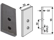 Industriehof® Schlegelmesser 95 x 50 x 10 mm, Bohrung 10,5 mm, für Dondi: DMR 25 Grabenfräsen, 633-SDO-01 