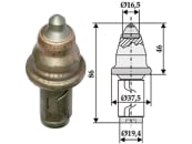 Industriehof® Rundschaftmeißel für Straßenfräse mit Hartmetalleinsatz mit steiler Spitze, Ø Anschluss 19,4 mm, Ø 16,5 mm; 37,5 mm, 635-0038 