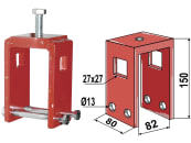 Industriehof® Zinkenhalter 150 x 80 x 82 mm für Spurlockererzinken 25 x 25 mm, Rahmen 80 x 80 mm, universal, 10.8082 