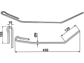 Industriehof® Striegelzinken 450 x 9 mm für Amazone Saatstriegel, 10.ST-A16 