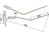 Industriehof® Striegelzinken 620 x 9 mm außen links für Amazone Saatstriegel, 10.ST-A17 