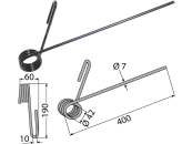 Industriehof® Striegelzinken 400 x 7 mm vorn für Saatstriegel Pöttinger Aerosem, Vitasem; Rabe Ceria, Ceria A, Multidrill, Turbodrill; Saxonia A 200, A 201, 10.ST-SA-1 