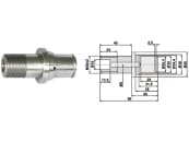 Industriehof® Achszapfen Länge 90 mm, Ø außen 45 mm, M 30 x 2, für Väderstad, 99.VÄ-10 