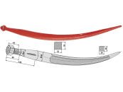 Industriehof® Greiferzinken 680 mm; 810 mm, mit konischer Mutter, spitz, gebogen 