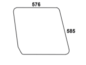 Türscheibe, klar, oben links/rechts, für Deutz-Fahr DX 80 